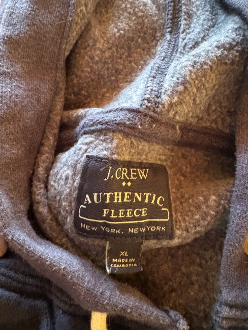 J. Crew Men's Authentic Fleece Zip-Up Hoodie - blue gray